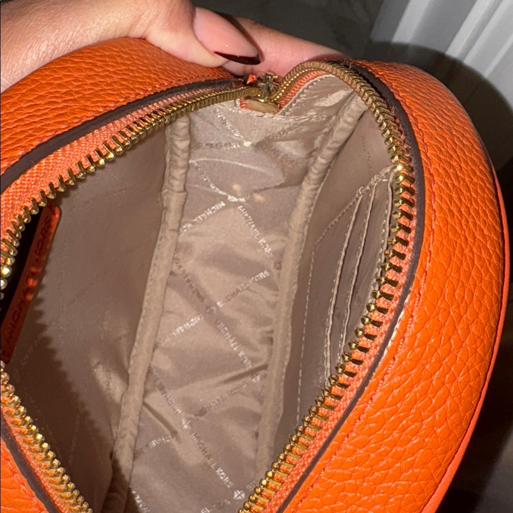 Michael Kors Vibrant Orange Round Crossbody Bag - Picture 5 of 5